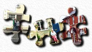 jigsaw pieces, various.