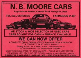 Coxwell St Moore Advert 1985