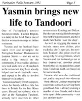 London St Tandoori Article 1992