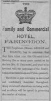 Market Pl Faringdon Hotel Advert 1909