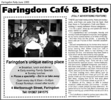 Marlborough St Cafe Advert 1995