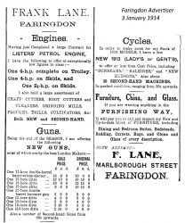 Marlborough St Lane Advert 1914
