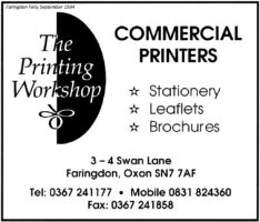 Swan Lane Printers Advert 1994